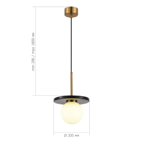 SL1191.343.01 Светильник подвесной ST-Luce Латунь/Латунь, Черный G9 LED 1*5W 4000K NEBULA