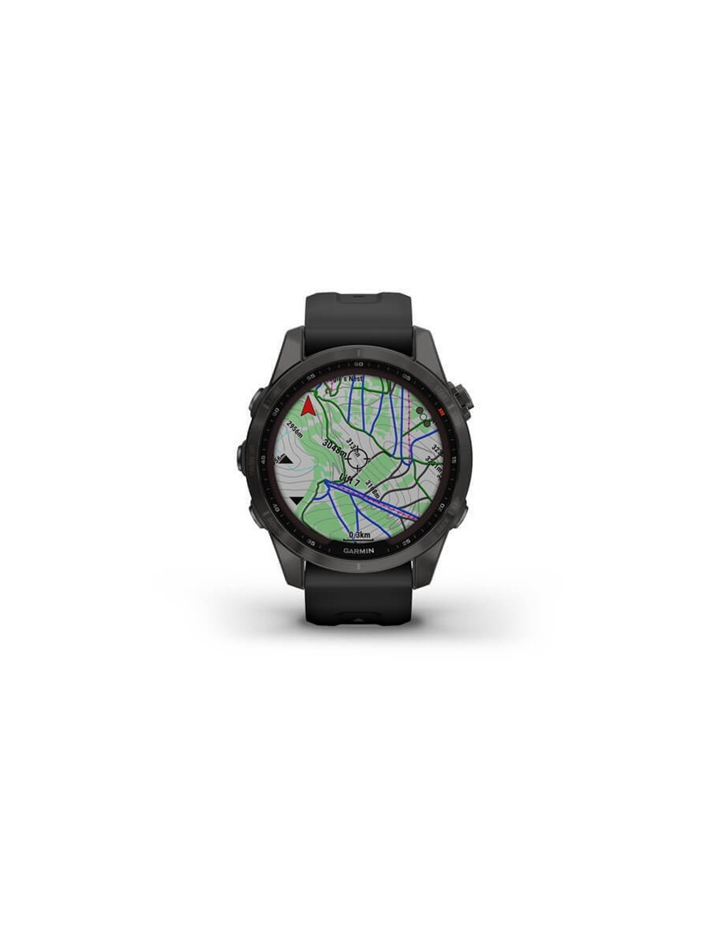 Garmin Fenix 7S Sapphire Solar титановый угольно-серый DLC с силиконовым ремешком (010-02539-25)
