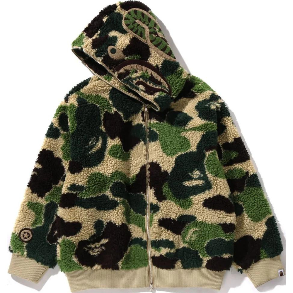 A Bathing Ape Abc Camo Boa Shark Relaxed Fit Худи зеленый