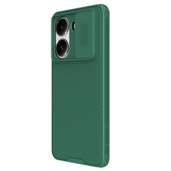 Чехол зеленого цвета (Dark Green) с защитной шторкой для камеры от Nillkin на Xiaomi Redmi Turbo 4, серия CamShield Pro Case