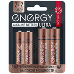 Батарейки алкалиновые ENERGY ULTRA LR6+LR03/4B (АА+AAA) пальчиковые, в блистере 4 шт