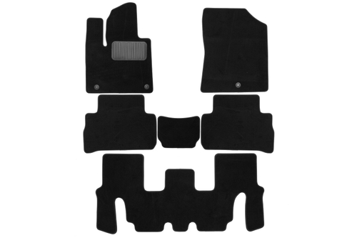 Коврики в салон для HYUNDAI Santa Fe 2021-, кроссовер, 7мест, 6 шт. (текстиль) арт.KLEVER0502007722110KH