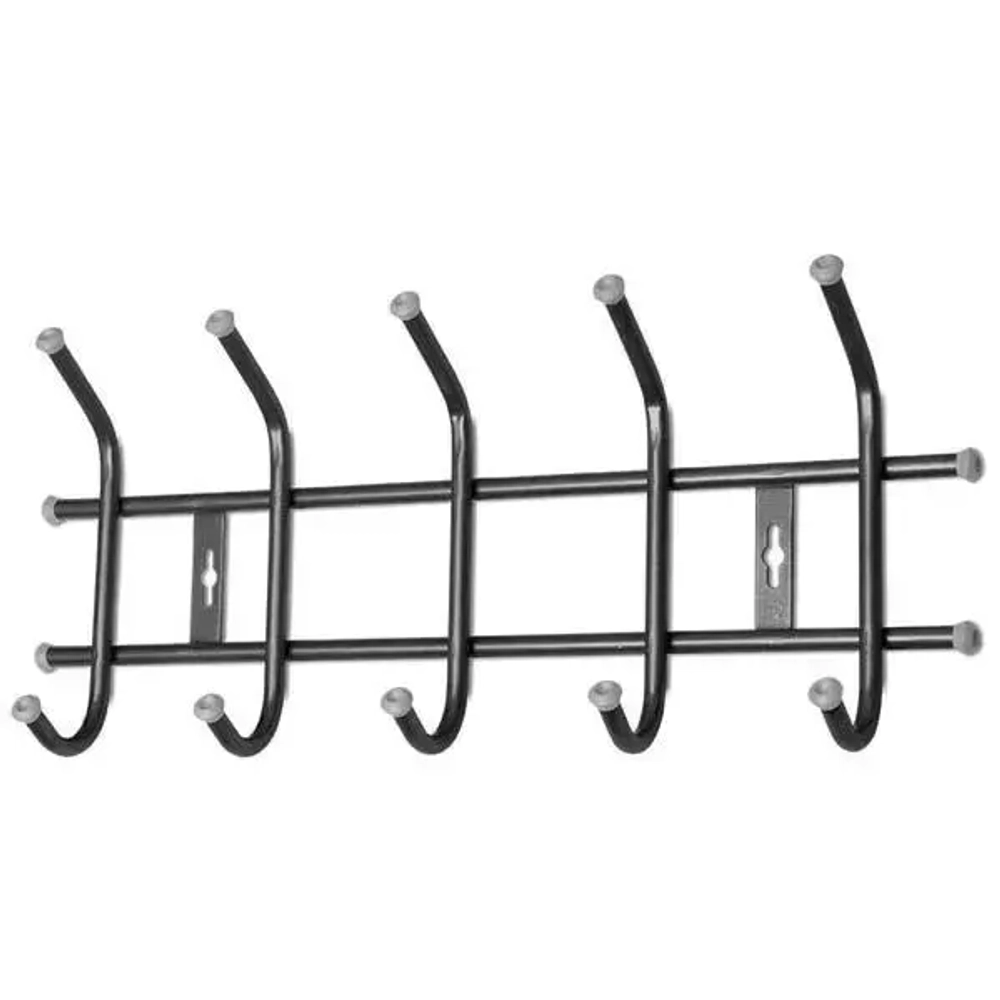 Вешалка настенная 5 крючков, 480, Черный, ВНТ5