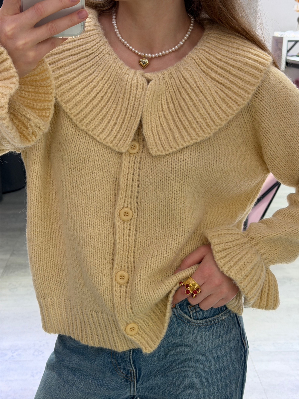 Кардиган с воротничком Candy сливочное масло