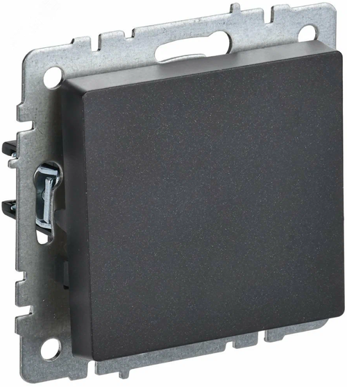 Выключатель 1-кл СП Brite 10А черный проходной ИЕК