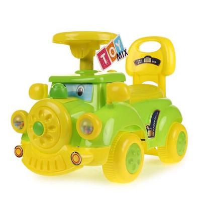 Толокар машина средняя с муз. рулем, цв. зеленый RRB-115 (54*27*34 см)