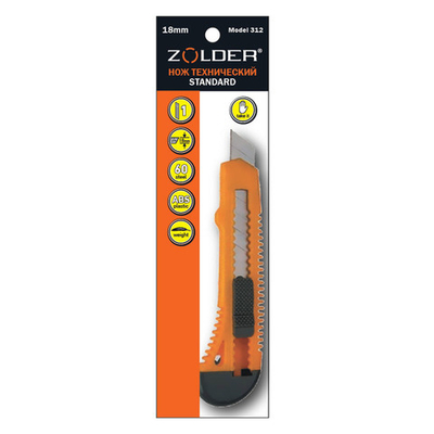 Нож 18мм технический 1 лезвие Model 113 Standard ZOLDER