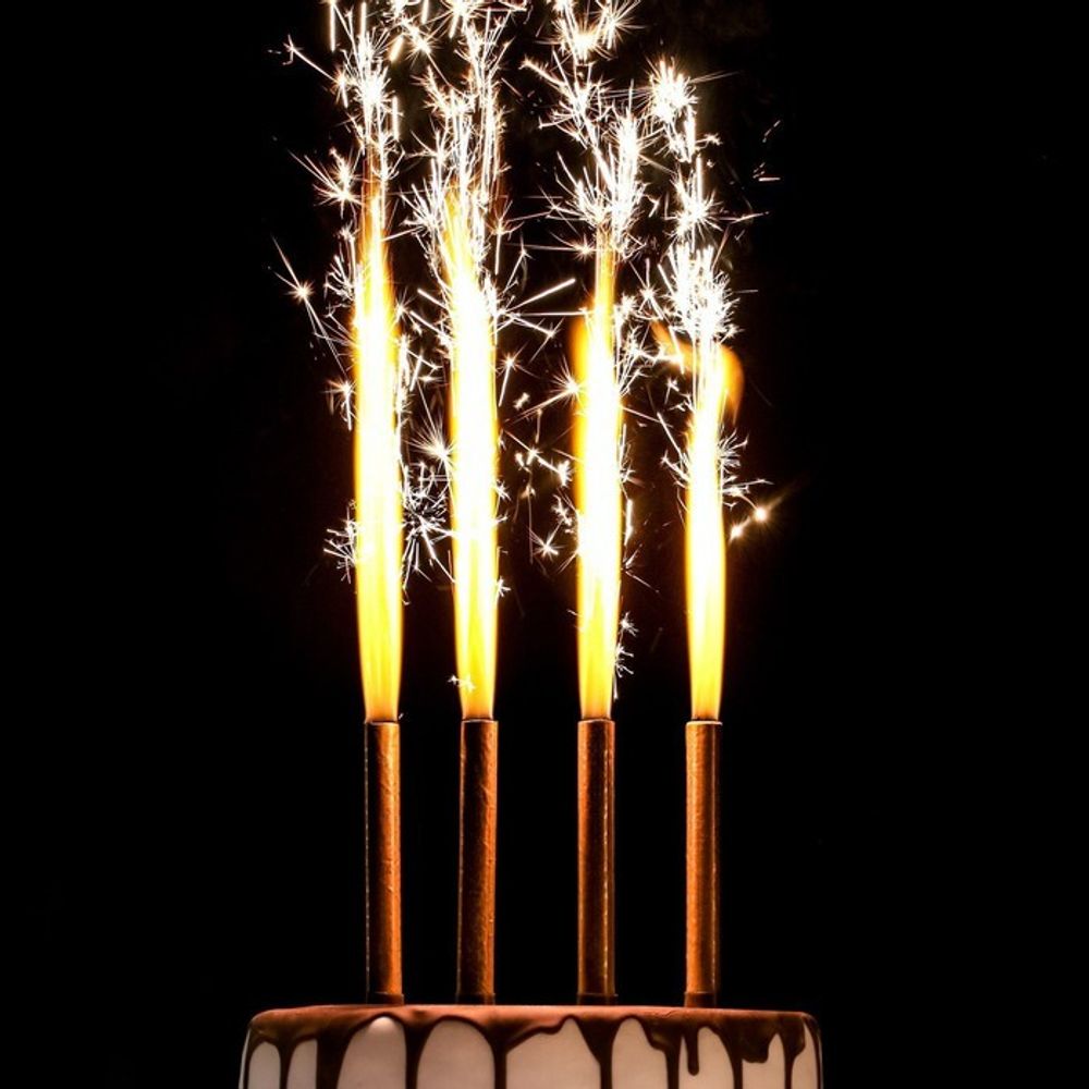 Свечи фонтаны для торта &quot;Золотые искры&quot;, 12,5 см, 40 секунд, 4 шт 1553639