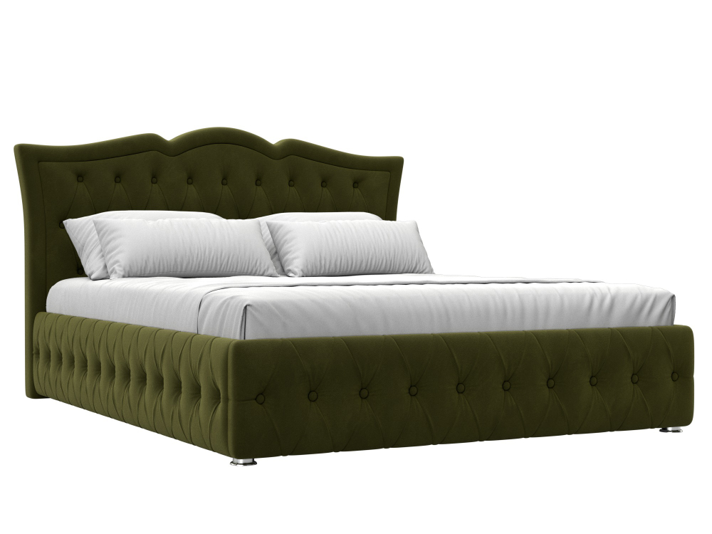 Кровать интерьерная Герда 160, Зеленый, Микровельвет, 108300