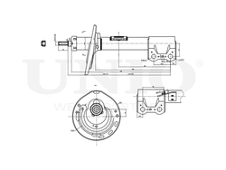 Амортизатор газовый передней подвески левый UNIO SAB-10277