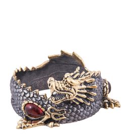 Народные промыслы AM-3872 Подсвечник «Дракон Китай» (латунь, янтарь)