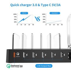 Зарядная станция 6-Port USB Desktop Charger Station (Q3008) Black