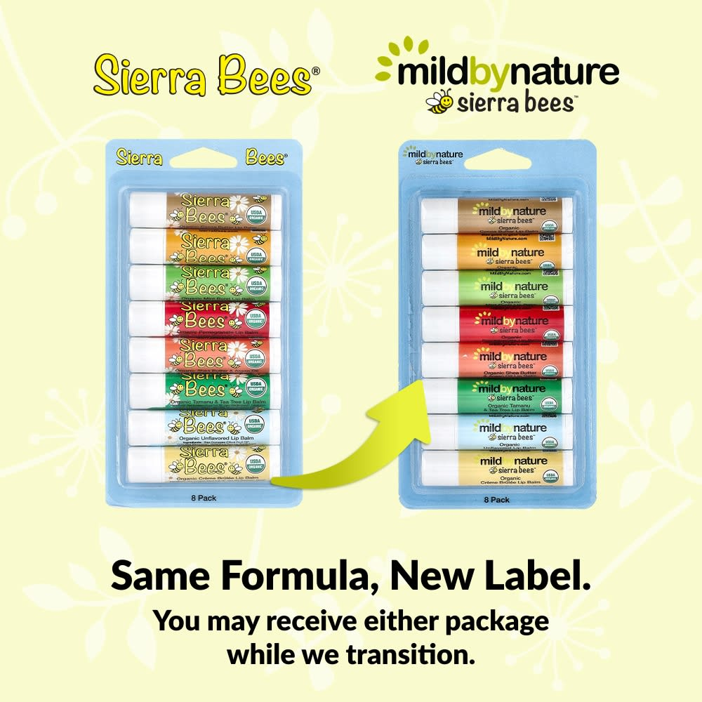 Mild By Nature, Sierra Bees™, набор органических бальзамов для губ, 8 шт. по 4,25 г (0,15 унции)