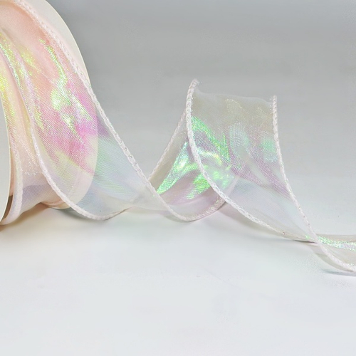 Лента 4см х10м Перламутровая ткань бледно-розовый 1 шт