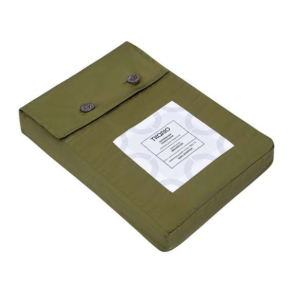 Простыня на резинке из премиального сатина светло-серого цвета из коллекции essential,  180х200х30 с