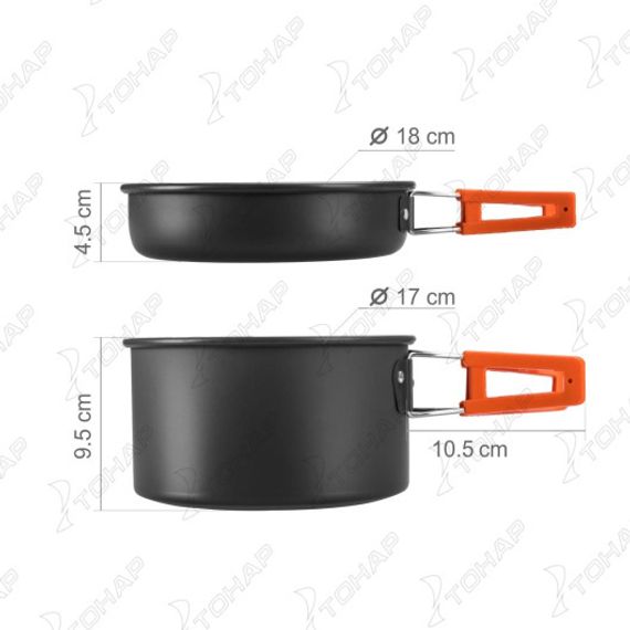 Набор посуды анодированный алюминий (CAMPSOR-308) CAMPSOR