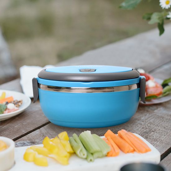 Ланч бокс 700 мл. круглый Kamille КМ-2105 (пластик, нержавеющая сталь)