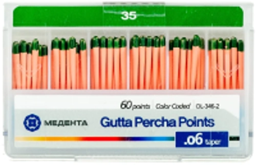 Гуттаперчевые штифты 06 №35 (60 шт) Meta