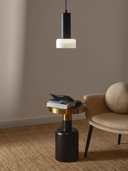 Светильник подвесной fungus, D15х25 см, белый/черный