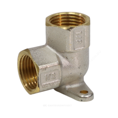 Угольник латунь никель установочный Ду 15 (1/2") ВР/ВР 9004 ГОСТ 32585-2013 Aquasfera 9004-01