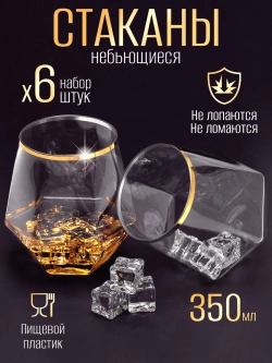 Набор стаканов пластиковых с гранями