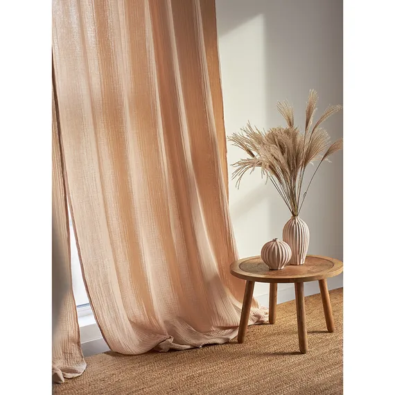Штора из муслина бежевого цвета из коллекции essential, 150х290 см