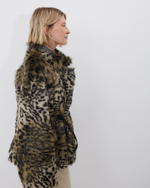 Шуба из искусственного меха Стелла Маккартни с принтом рысь