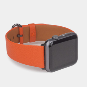 Ремешок для Apple Watch 44/45/46 mm из кожи теленка, оранжевого цвета