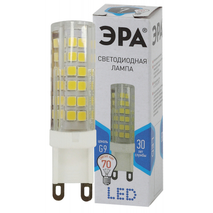 Лампочка светодиодная ЭРА STD LED JCD-7W-CER-840-G9 G9 7Вт керамика капсула нейтральный белый свет