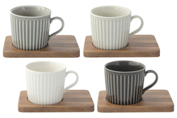 Набор чашек для кофе 4шт 110мл Easy Life Время отдыха серый