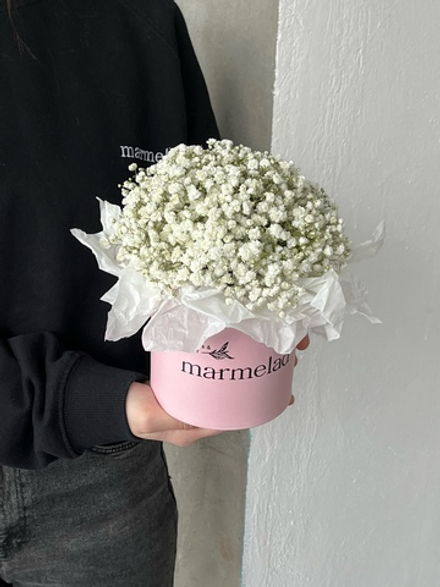 Коробочка из белой гипсофилы