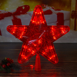 Гирлянда макушка "Звезда" 30 ламп 25см, красная