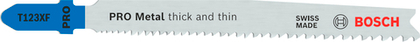 Пилка для лобзика по металлу 100 мм, T123XF BOSCH 2608638473