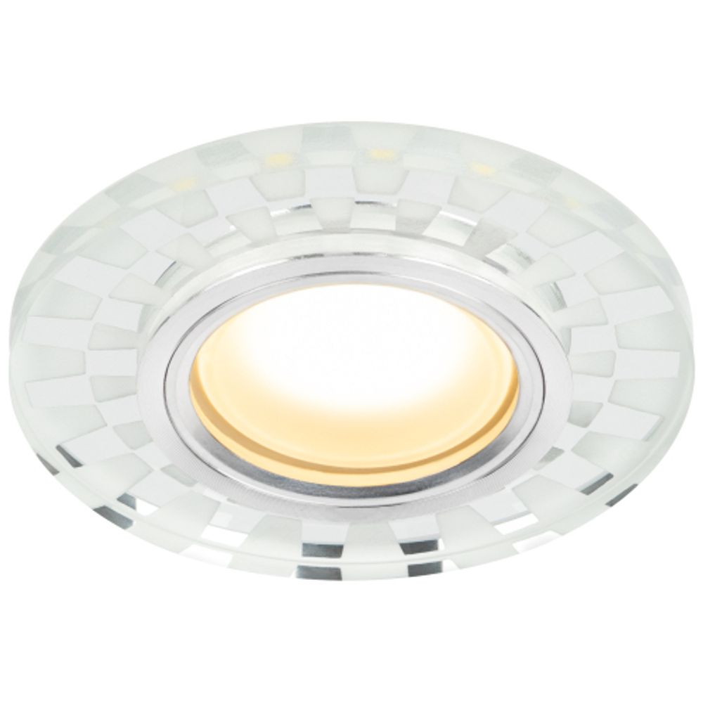 Светильник встраиваемый cо светодиодной подсветкой ЭРА DK LD47 SL /1 под лампу MR16 GU5.3 белый/белый | Встраиваемые LED светильники