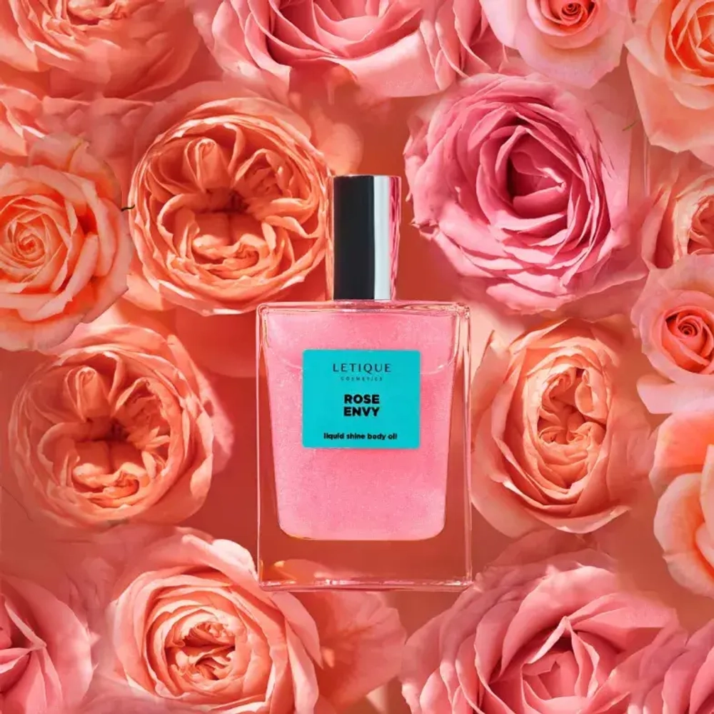 LETIQUE Мерцающее парфюмированное масло для тела - ROSE ENVY, 50мл.