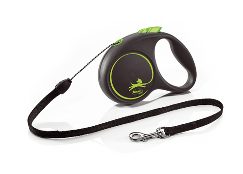 Flexi new Black Design рулетка для собак 12 кг трос 5 м.