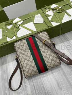 Мужская сумка Gucci Ophidia Messenger бежевого цвета через плечо