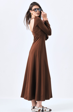 Платье трикотажное 1210 корица