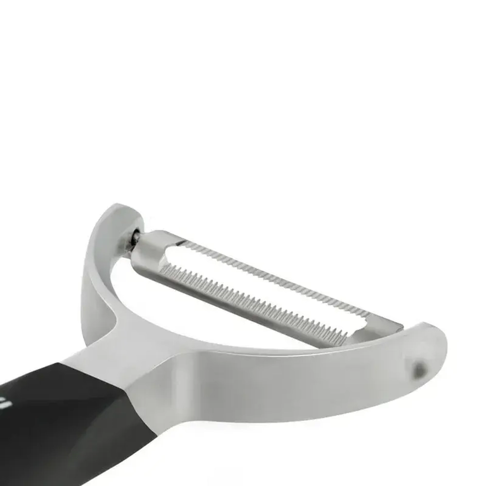 Microplane Горизонтальная овощечистка Y зубчатая черная