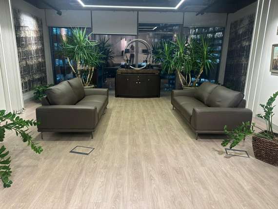 Двухместный диван Nolan 182 см из натуральной коричневой кожи