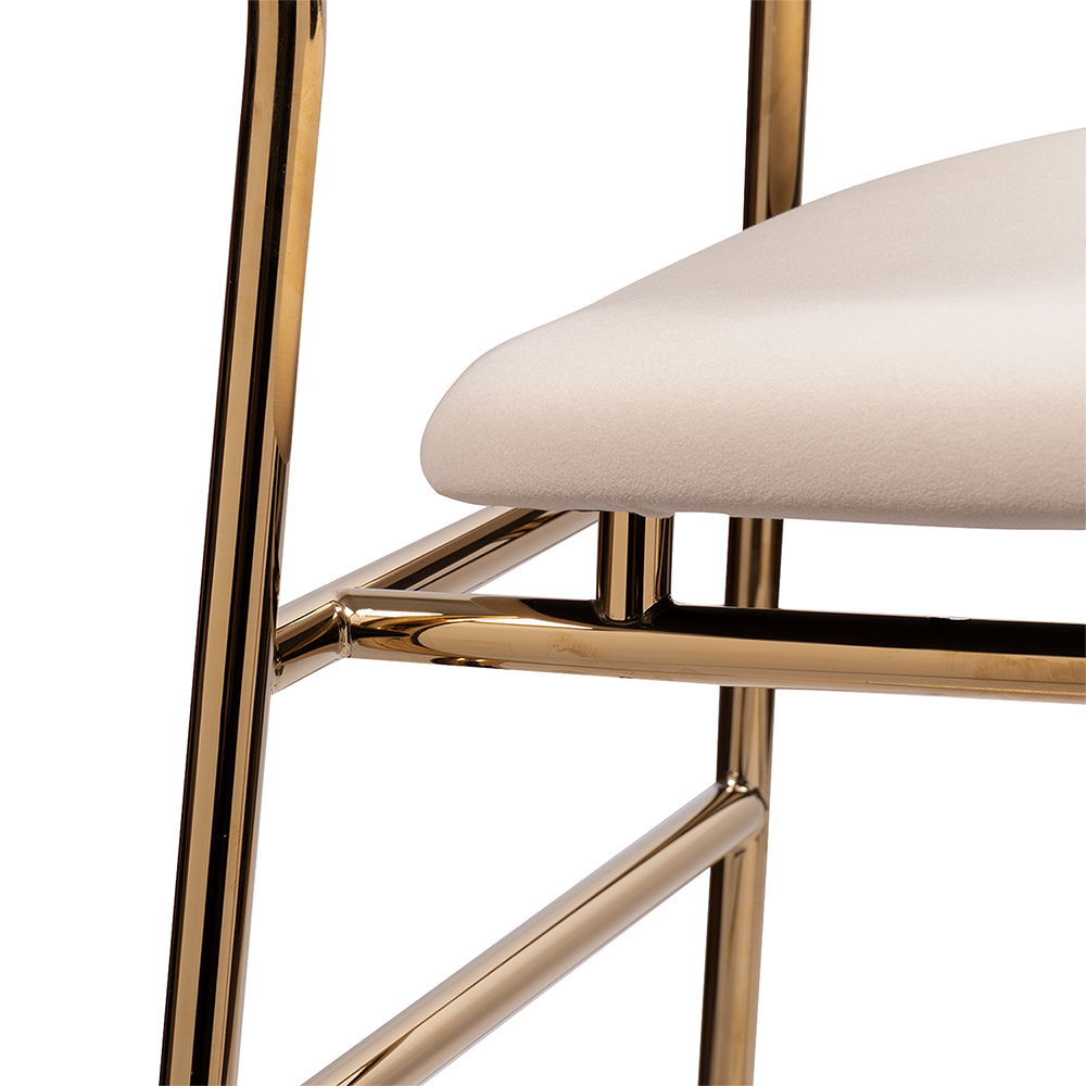 Стул полубарный Elle кремовый с золотыми ножками