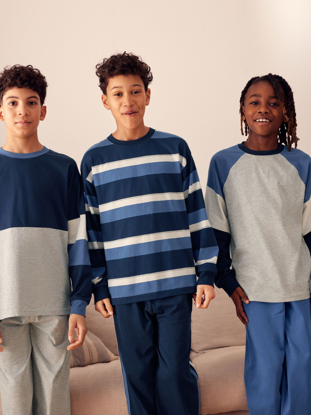 Пижама для мальчика Next K99-102, 3 шт., Синий, Серый