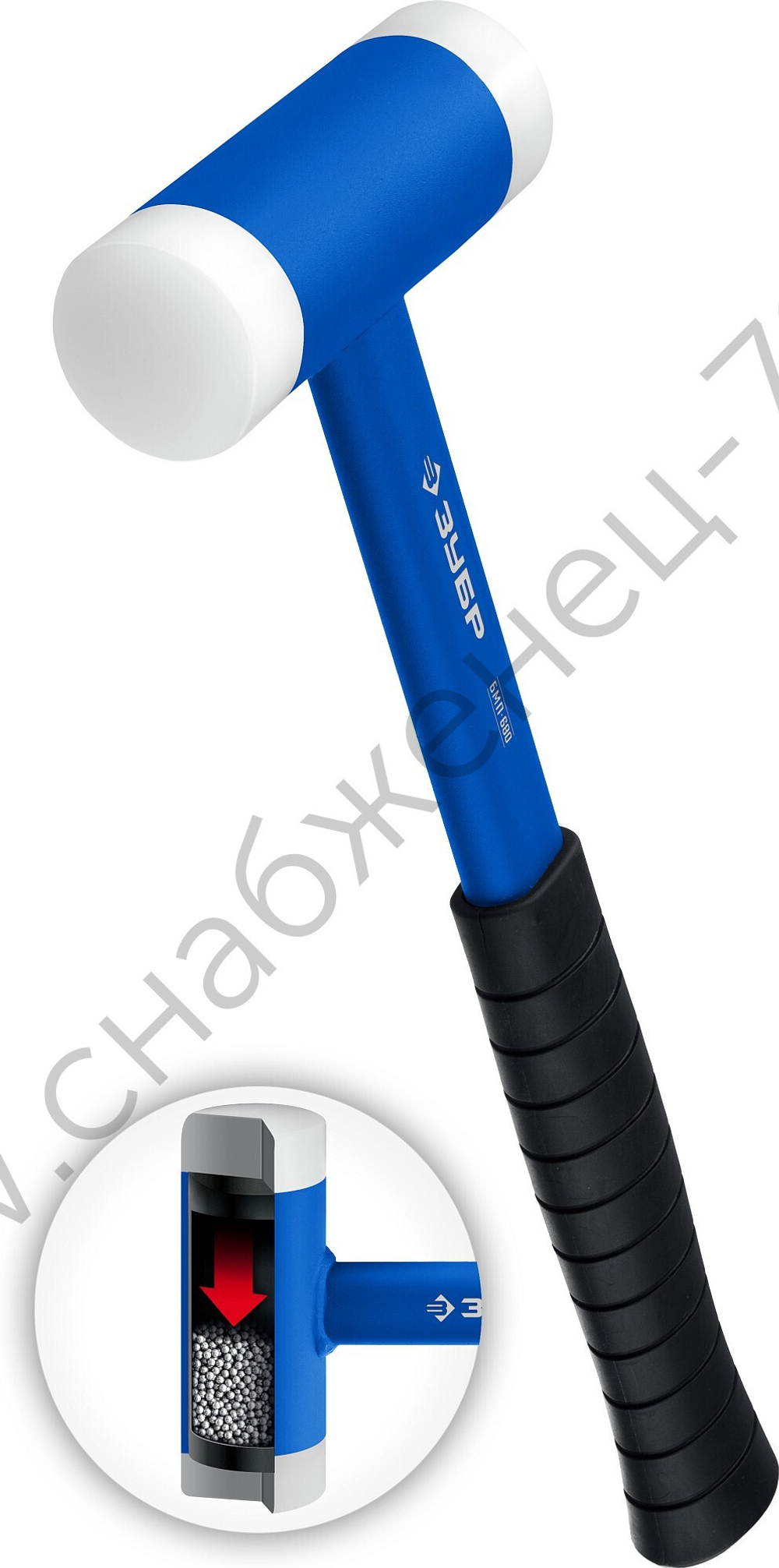 ЗУБР БМП-40 мм, безынерционный молоток с полиамидными бойками, Профессионал (2043-40)