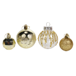 Набор шаров "Winter magic" 6 см + 4 см (24 предмета), Золото (Серпантин)