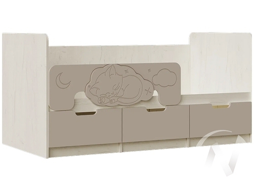 Кровать 1;6*0;8м Детская Юниор-4 (дуб крафт белый/шарли мокко)