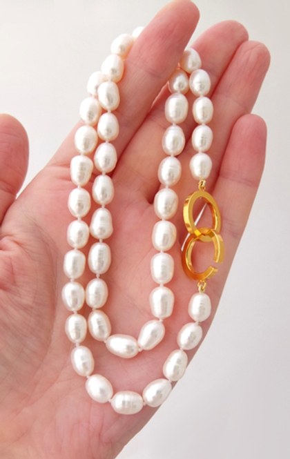 Бусы из жемчуга, замок с премиальным золочением