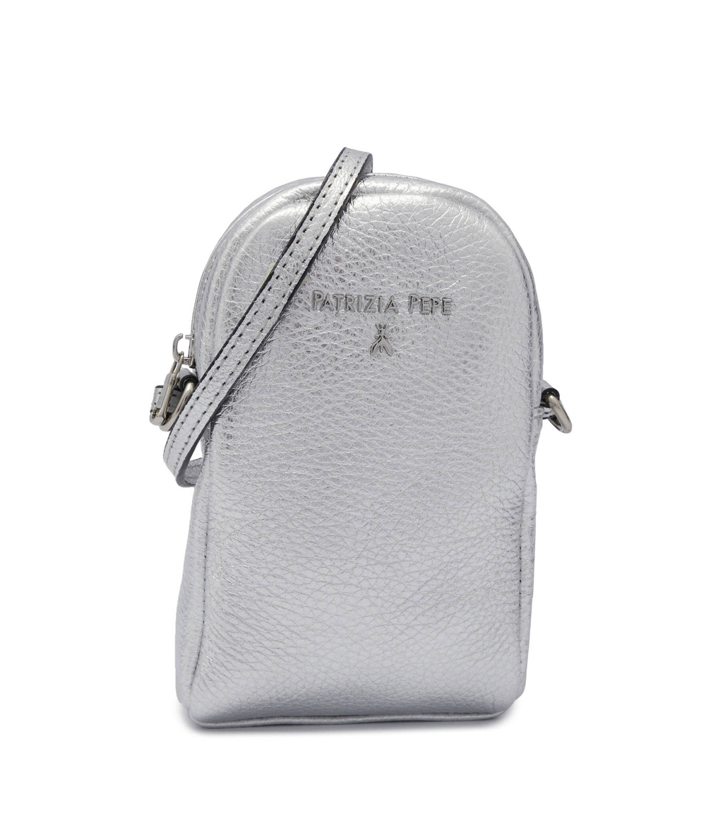 Кожаная сумка через плечо Patrizia Pepe - серебряный(7B0009 L001)