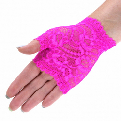 Перчатки ажурные розовые (015)
