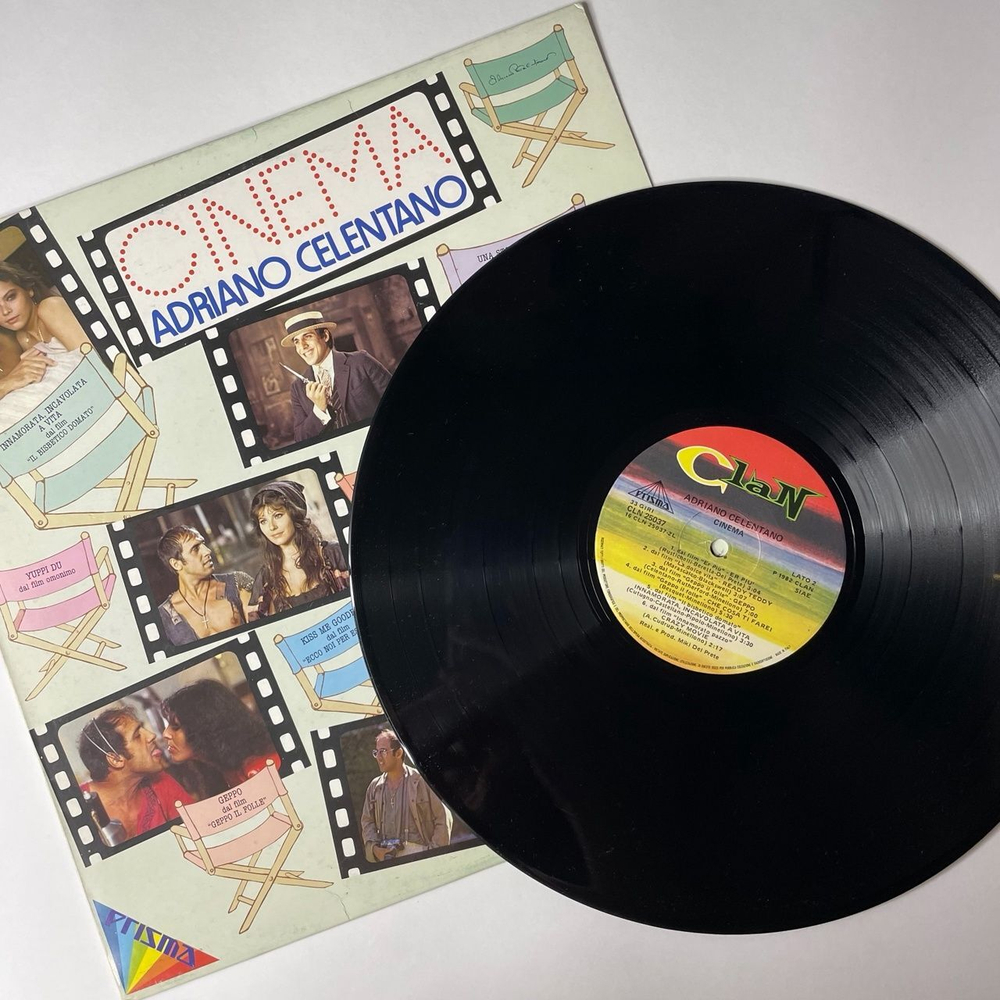 Винтажная виниловая пластинка LP Adriano Celentano Cinema (Italy 1982) Yuppi Du