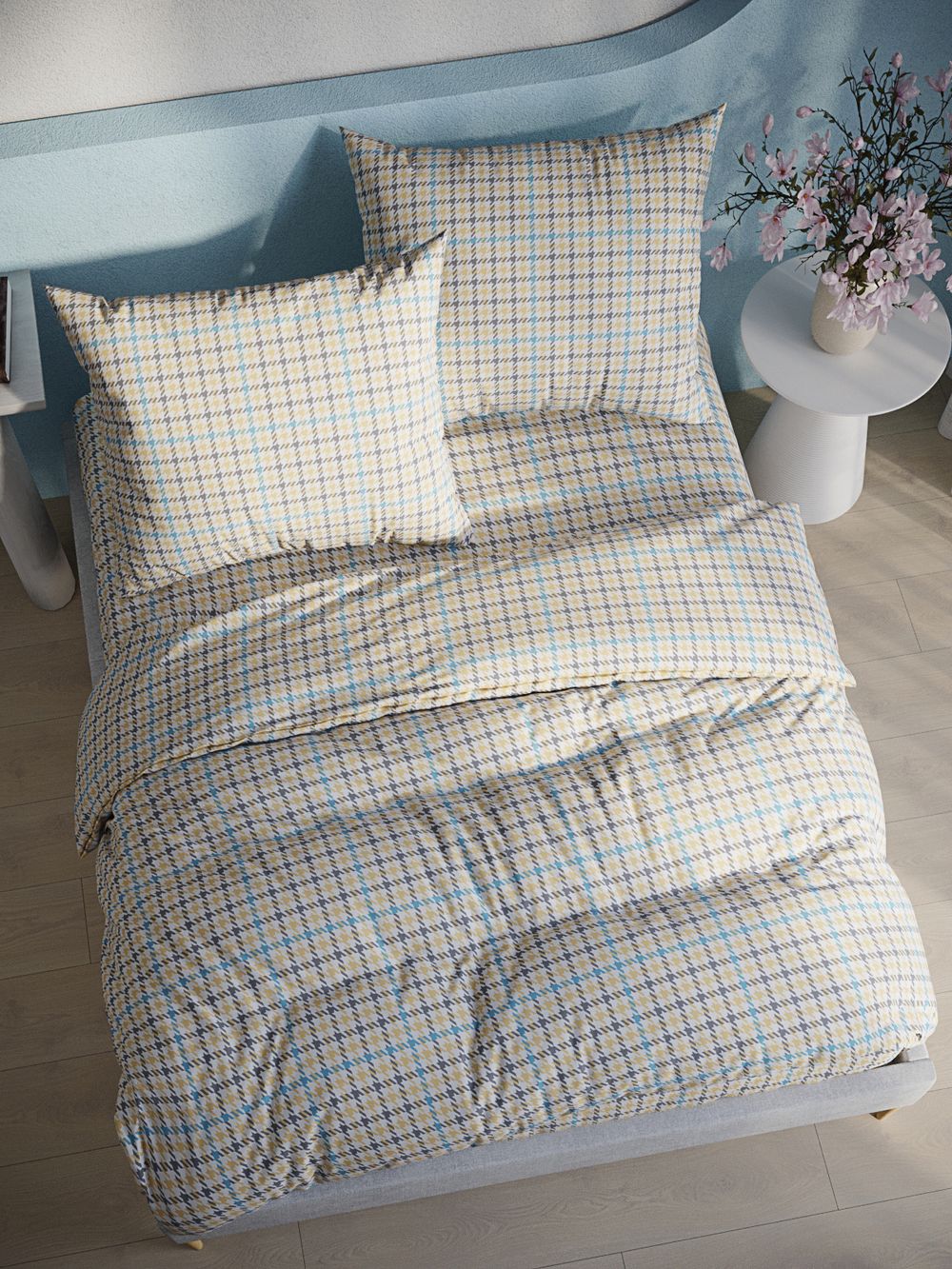 Простынь на резинке перкаль Сказка "Гусиная лапка" 120x200 см